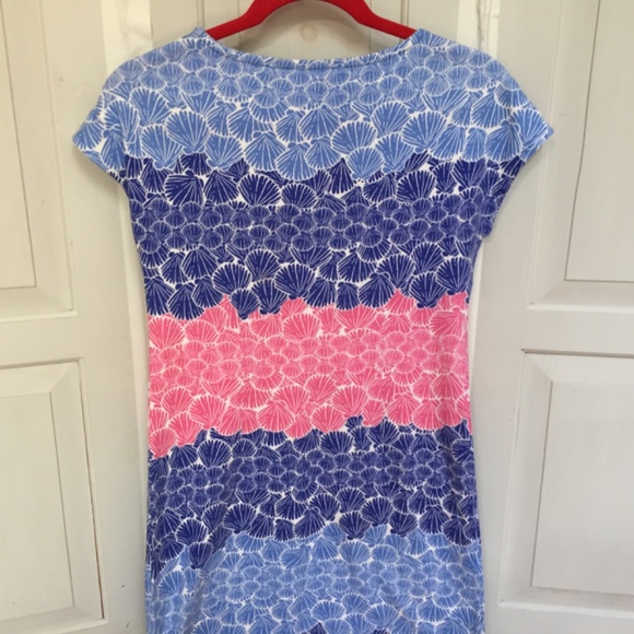 Talbots Blue and Pink Seashell Print Cotton Mini Dress - Picture 14 of 16